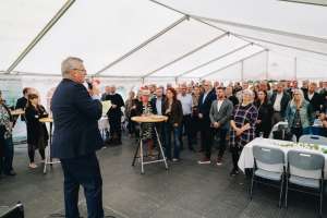 Martin Sattrup Christensen taler til erhvervsforums 40-års jubilæum
